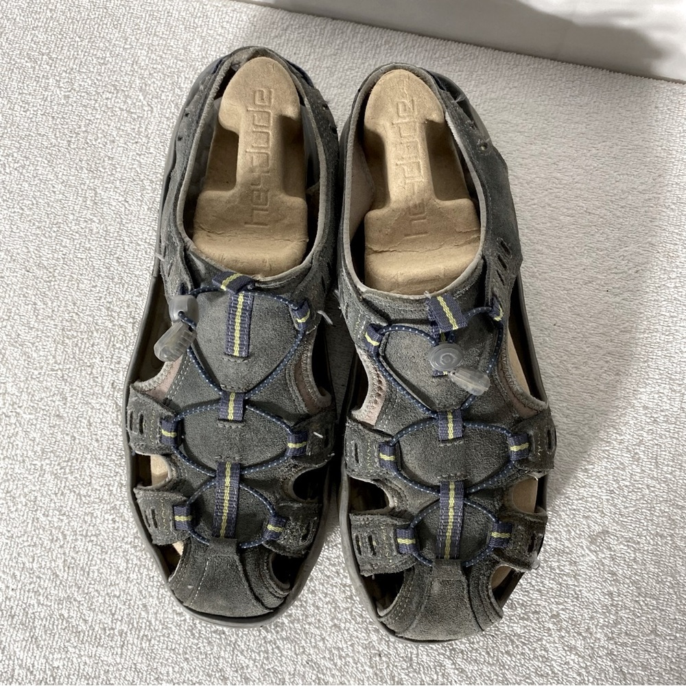 5/$25 Privo Closed Toe Grey Suede Hiking Trail Sandals 12 Gorpcore Activewear